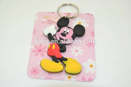 Children\'s licensed mickey rubber keychain disney licensed jewelry