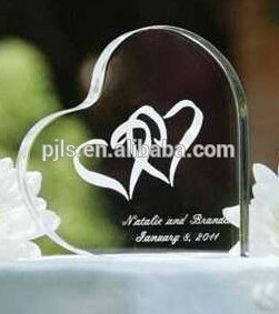 Top sale heart cake stand crystal award trophy wedding gifts for guests