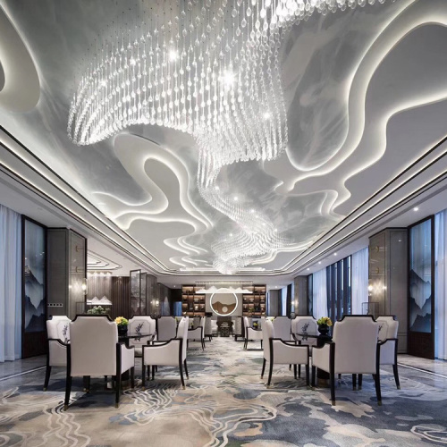 Yielding white large project hotel lobby chandelier