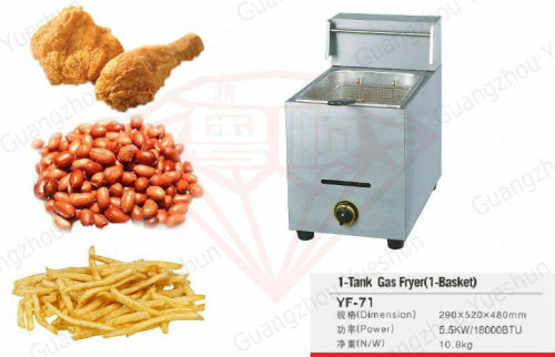 Stainless Steel Restaurant Deep Fryer For Supermarkets ,  5.5 Kw