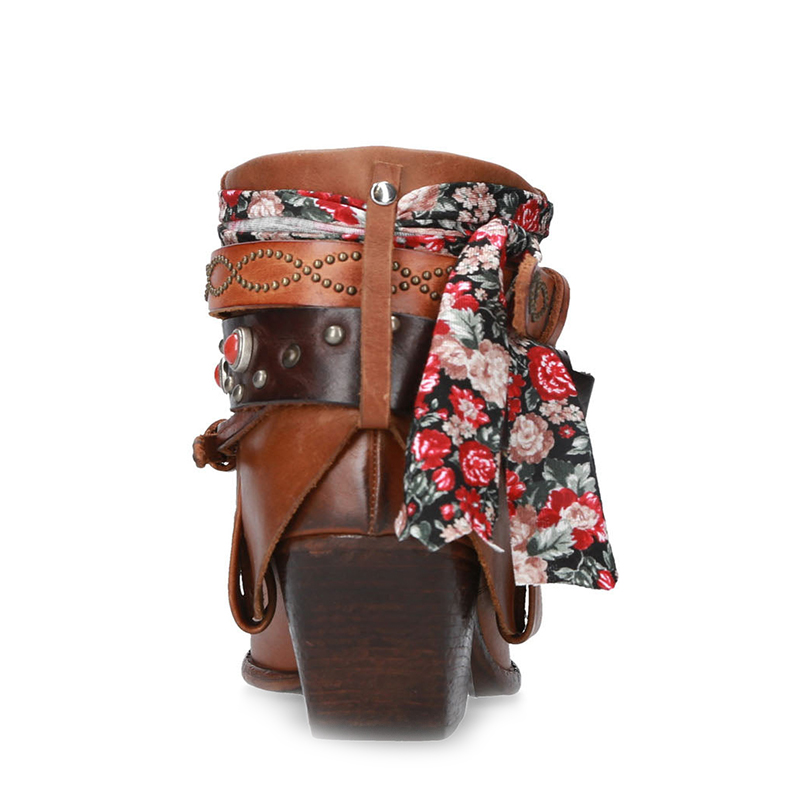 Vintage Leather Boots with Gem Accents for Women
