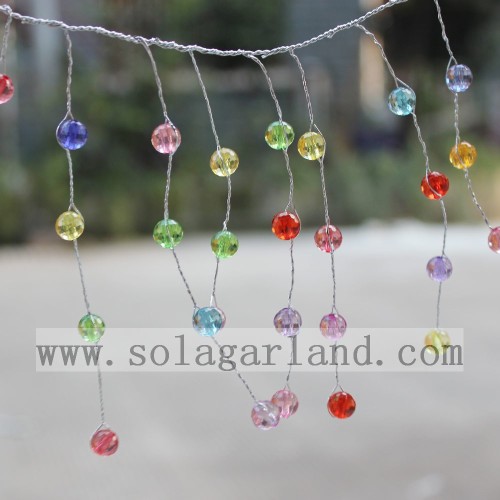 Colorful Acrylic Faceted Beads Garland Tree Branches