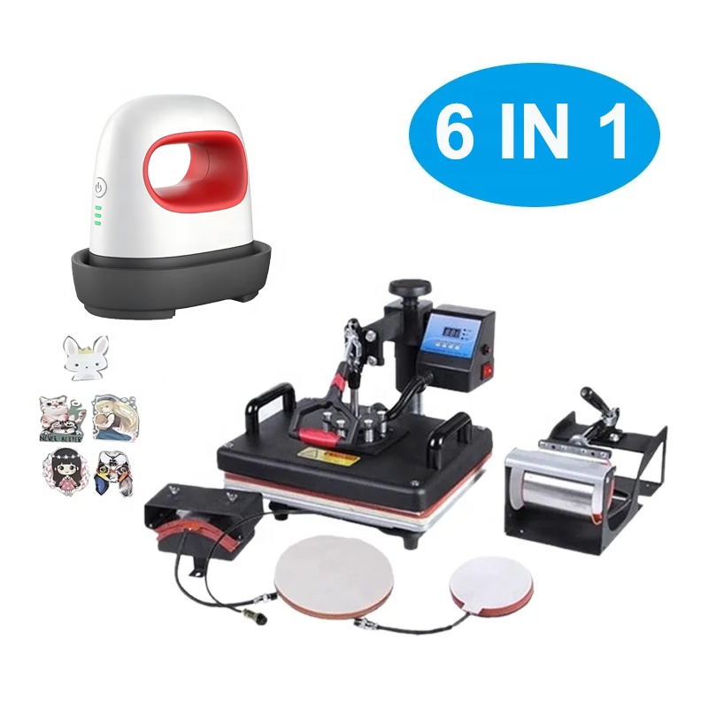 Label Sublimation Machine 6-in-1 Multifunctional Sublimation Machine For Mugs, T-shirts, Plates ...