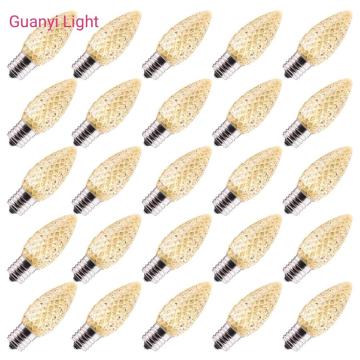 UL 25-Pack E17 Dimmable LED C9 Christmas Lights for Holiday Decoration