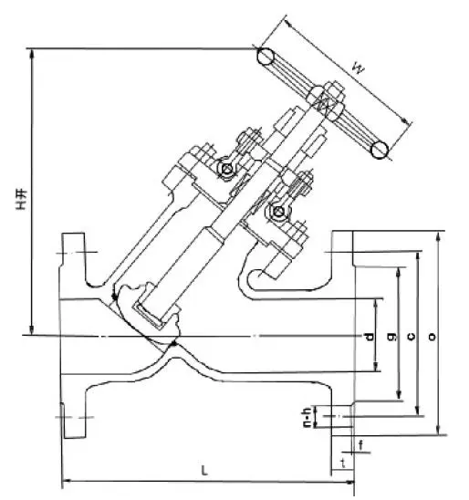 Y-type cast steel flange globe valve