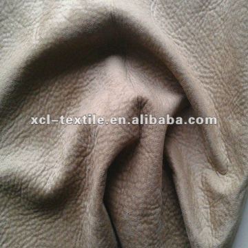 XCL bronzing gold print suede bonded with single faced flannelet for sofa making
