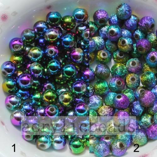 Bijoux multicolores perles acryliques boule brillante