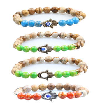 New fashion handmade elastic natural stone bead women bracelet jewelry