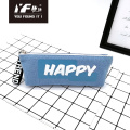 Custom creative word style canvas zipper pencil case