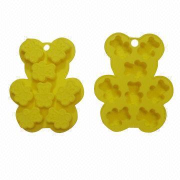 Silicone Ice Cube Trays with Bear Shape, Used to Chocolate molds, FDA-/LFGB-certified