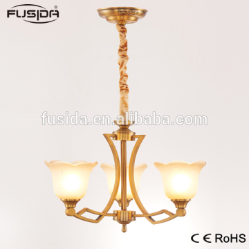 American Lighting Luxurious Bronze Color Chandelier light With Flower Glass Shape D-6115/3
