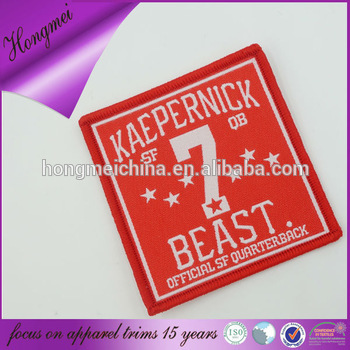 Factory professional stitching official badges with red color