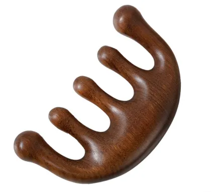 Custom Logo Gua Sha Wooden Comb 100% Natural Wood Handle