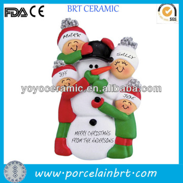 Decorative ceramic snowman family personalized christmas gifts