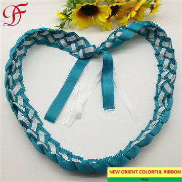 Factory Hand-Made Satin/Organza/Grosgrain Braided Ribbon Lei Double/Single Face Satin Taffeta Sheer Organza Ribbon for Seasons Festival/Gifts/Xmas