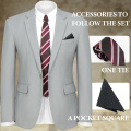 WYWK 2 Piece Men's Suit Wedding Party-Light Gray-XL