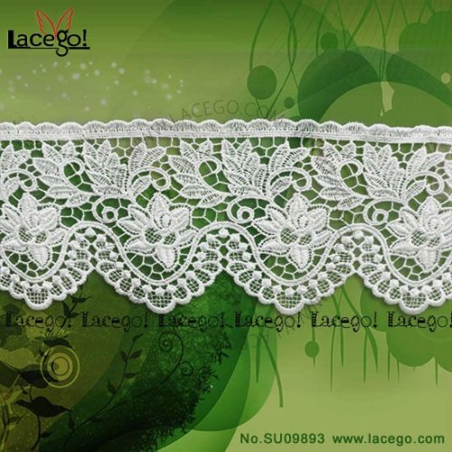 Fashion floral 100% cotto water soluble embroidery lace
