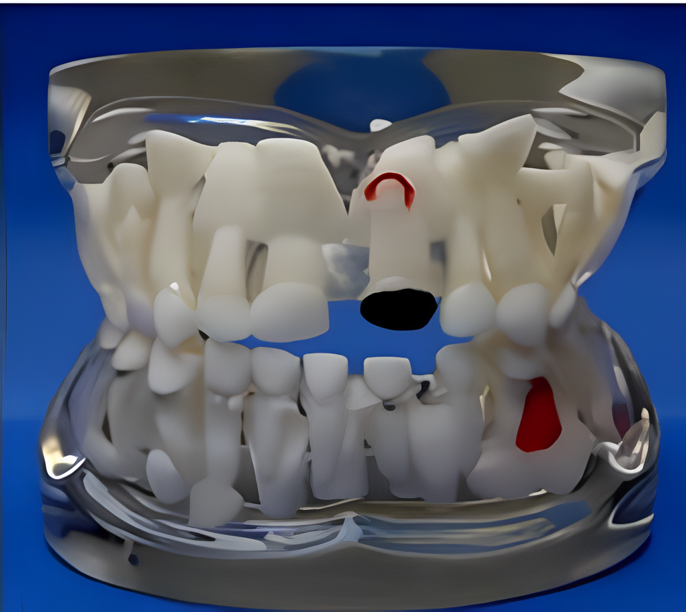 Modelo de patología de dientes de leche transparente
