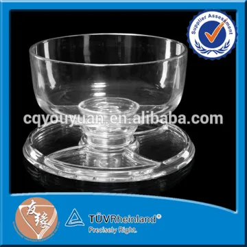 Round Shape Big Clear Glass Cake Stands Crystals Vintage