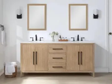 Commercial High Quality Double Sink Mirrored Bathroom Vanity