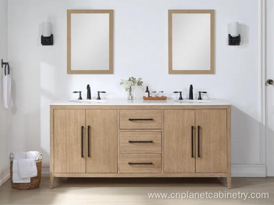 Commercial High Quality Double Sink Mirrored Bathroom Vanity