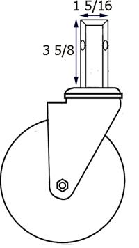 Square Stem for Caster Wheels