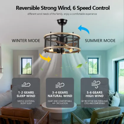 Modern Ceiling Fan Lights 2022: Hot Sale Cage Ceiling Fan With Light