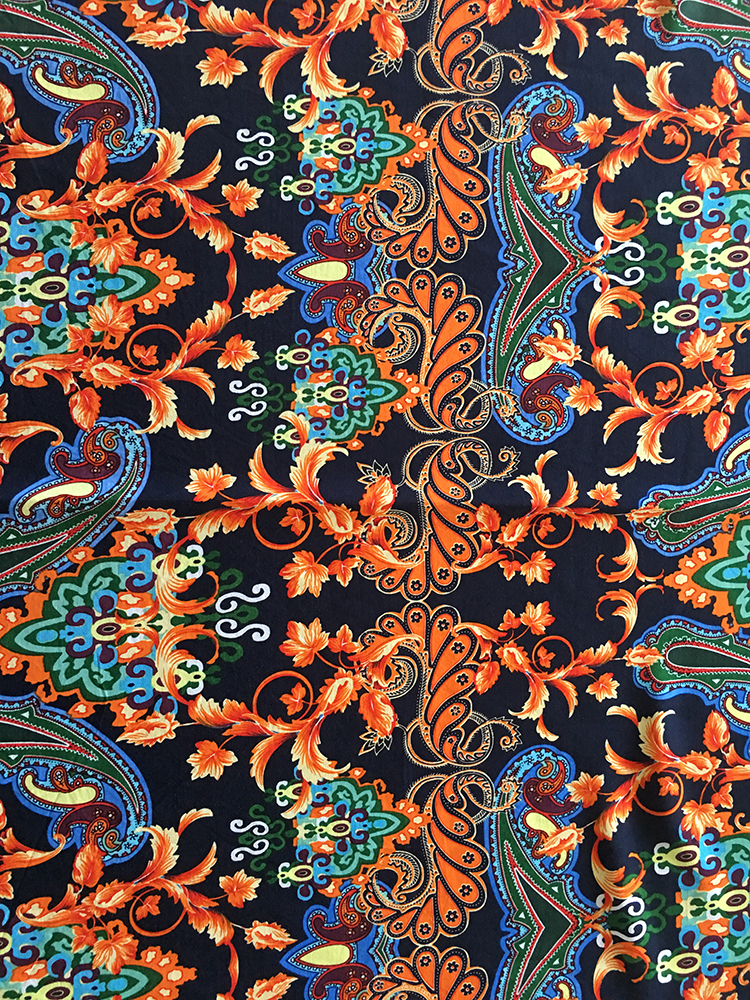 Baroque Design Rayon Poplin shuttle 45S Printing Fabric