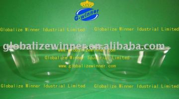 clear glass bowl
