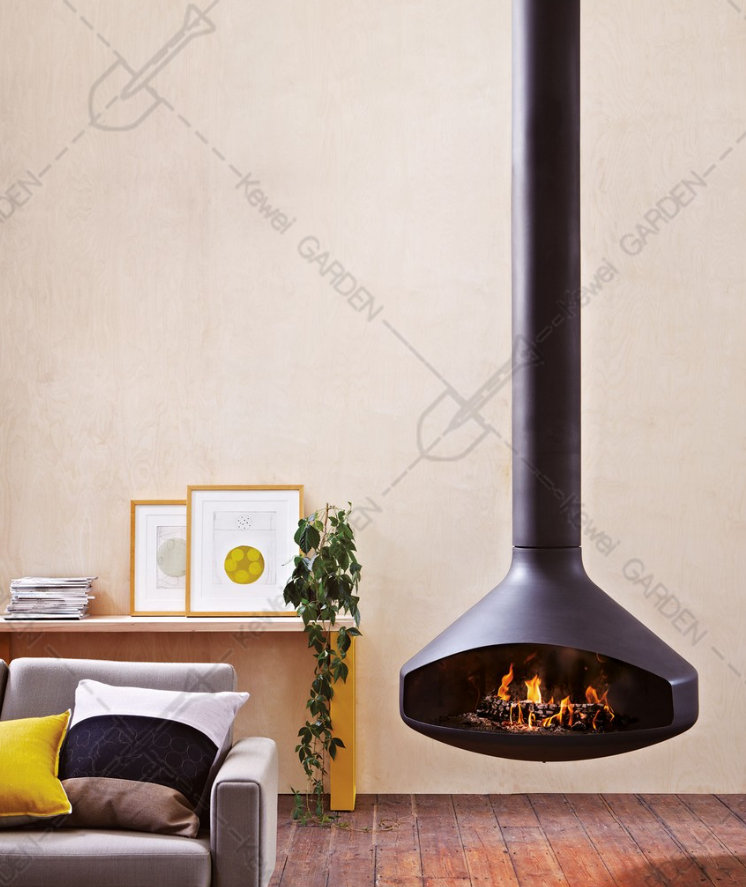 Hanging Indoor Heaters Suspended Wood Burning Fireplace