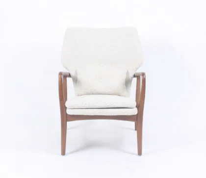 Modern designer Solid wood Wool Blend Carlo Chair
