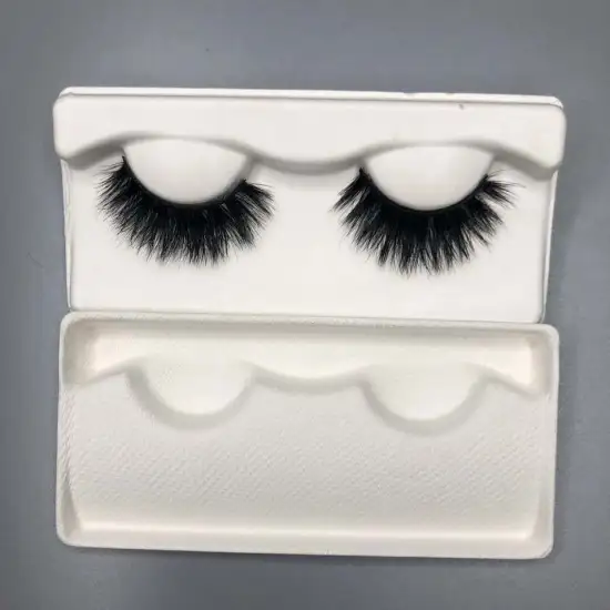 D20-Biodegradable Bagasse Pulp Paper Eyelash Packaging Tray