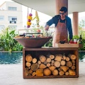 Corten Steel Garden Fire Atique Pit BBQ