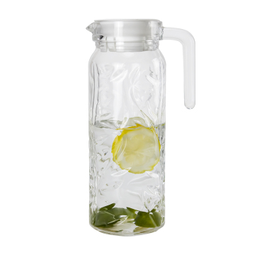 Factory Direct Exquisite Glass Jug - 37oz Decorative Pattern Pitcher for Juice and Tea