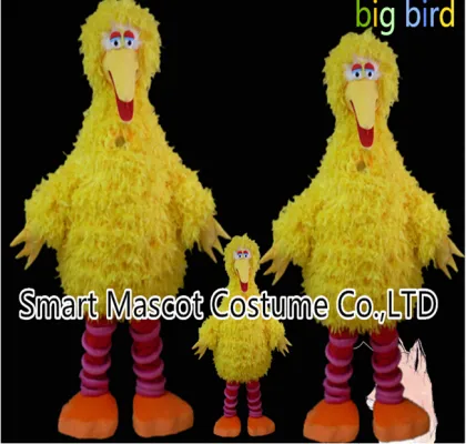 Yellow big bird mascot costume for adult