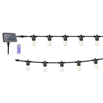 Solar E26/E27 IP65 S14 Luci a corde LED - Decorazioni per vacanze all'aperto da 48 piedi per giardino, patio e Natale
