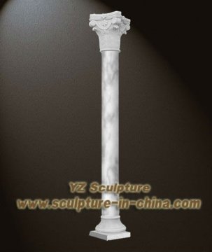 Decorative Quyang White Stone Column (CLM-015)