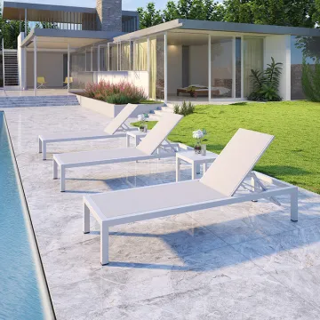 Portable Beach Pool Chaise Lounge Chair for Luxury Courtyard Leisure
