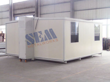 Smart Flexible White / Yellow Modular Flodable Container House With Aluminum Door