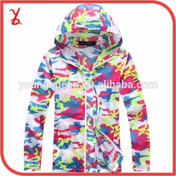 FSF1566 Summer sun protection clothing long-sleeved camouflage couple transparent sun shirt