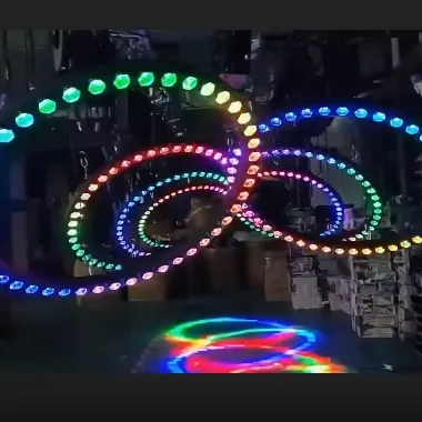 RGBW High Power LED Beam Lift Ring Circle Night Club Light