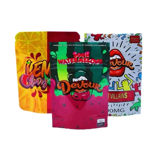 Custom Printed Ziplock Bags with Heat Sealable Handles for Food Packaging - Sweets, Snacks, Candy
