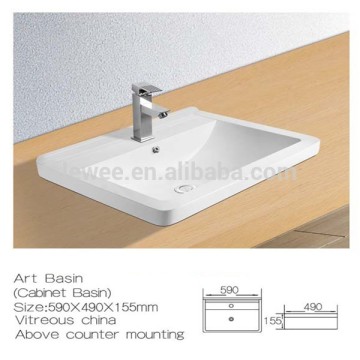Ceramic eros hand shape bathroom wash basins