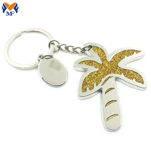 Custom Plant Keychain Soft Enamel With Glitter