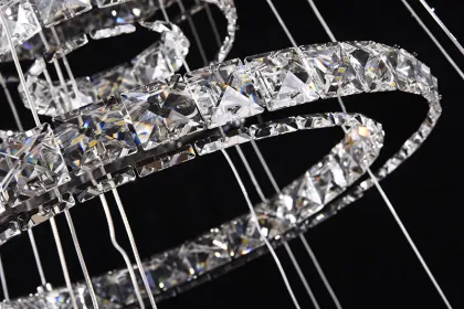 Rings chandelier crystal led lamp
