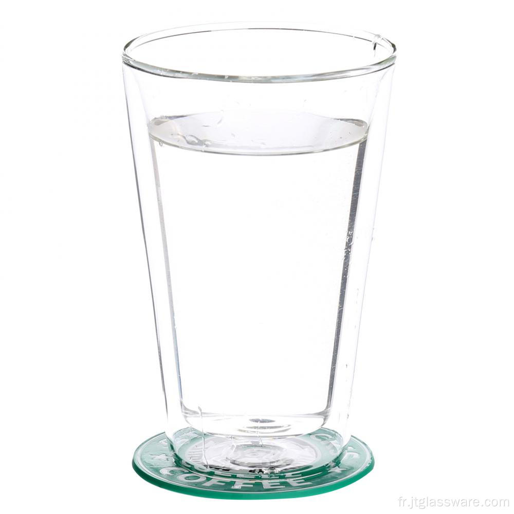 Tasses en verre sûres pour micro-ondes à double paroi pour l&#39;eau