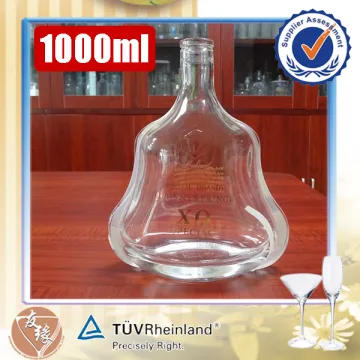 Unique empty liquor packaging decaled high-end glass 1 litre bottle