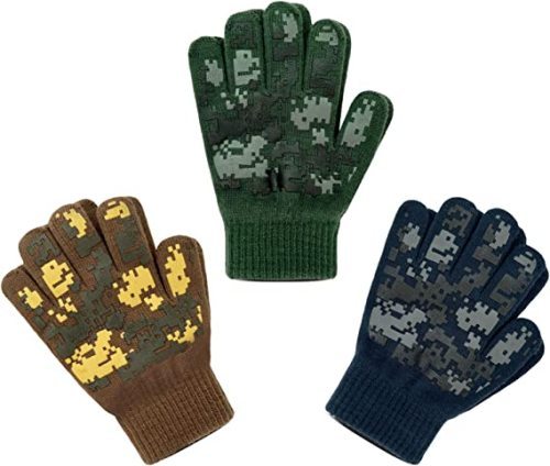 Recycled Adult Warm Stretchy Knit Gloves One Size
