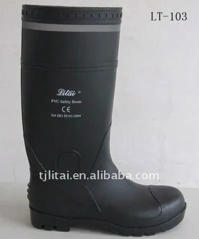pvc safety boots with reflective band