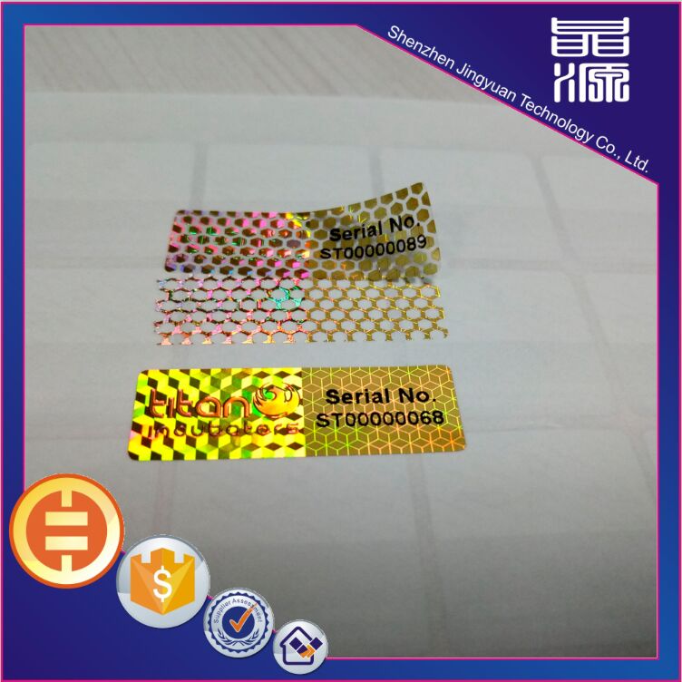 Security sticker with serial number 3D hologram labels